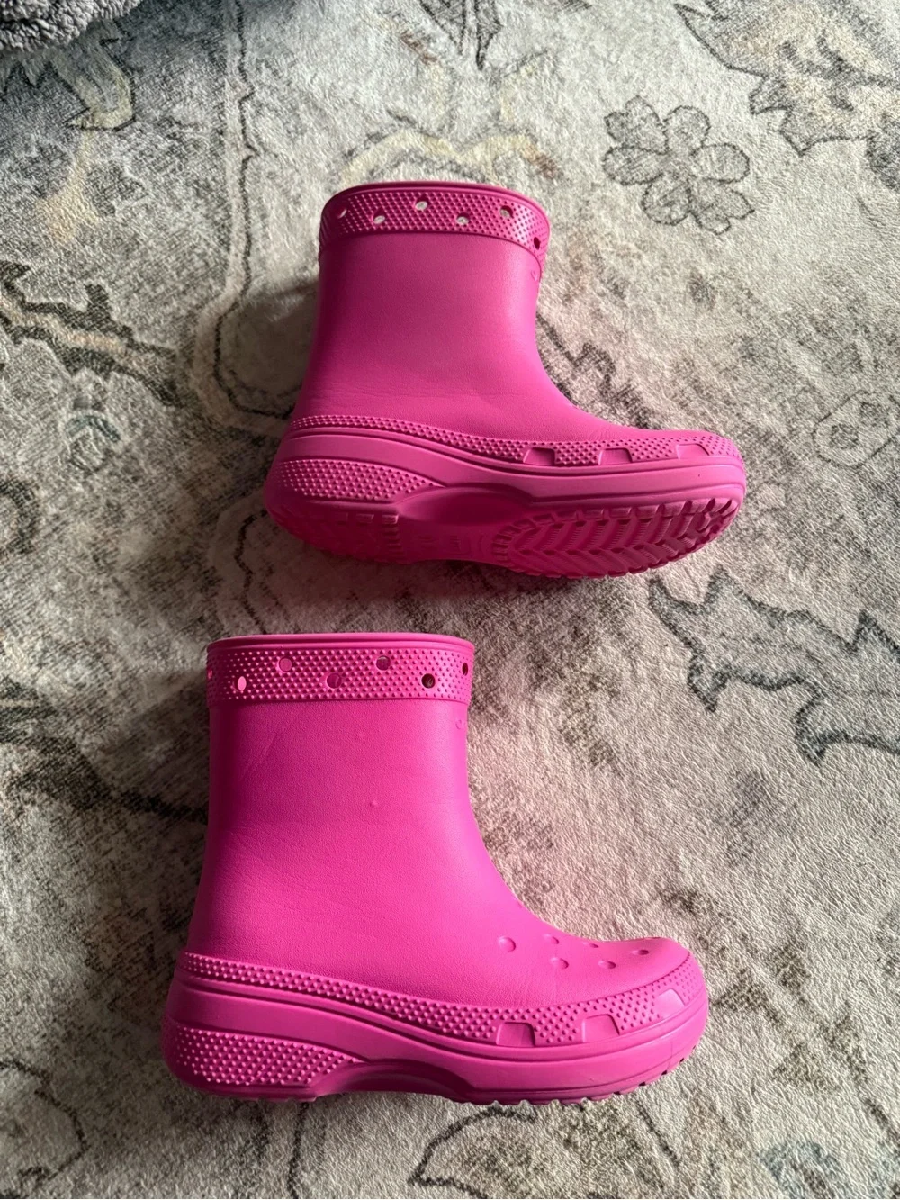 CROCS Kids Hot Pink Waterproof Rain Boots